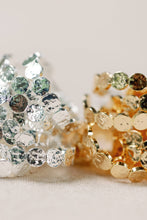Load image into Gallery viewer, Hammered Gold Scalloped Hoop Earrings