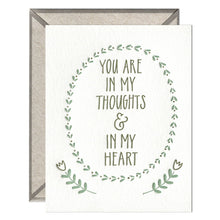 Load image into Gallery viewer, In Thoughts & Heart - Sympathy card
