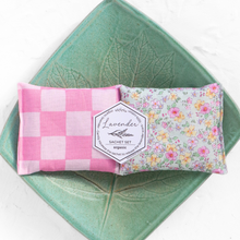 Load image into Gallery viewer, Organic Lavender Sachet Set ⋆ Pink Gingham + Spring Florals