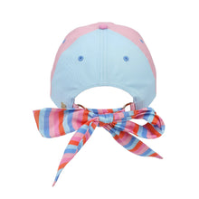Load image into Gallery viewer, Big Bow Energy Hat - Pink & Blue with Striped Bow