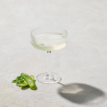 Load image into Gallery viewer, Malibu Ribbed Glass 10 Oz Champagne Coupe, Clear