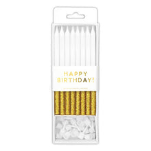 Load image into Gallery viewer, Birthday Candles - Gold Glitter Dip