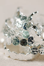 Load image into Gallery viewer, Hammered Silver Scalloped Hoop Earrings