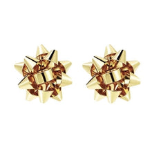 Load image into Gallery viewer, Gold Christmas Present Bow Holiday Earrings