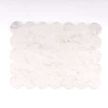 Load image into Gallery viewer, White Marble Scalloped Serving Board