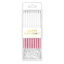 Load image into Gallery viewer, Birthday Candles - Pink Glitter Dip