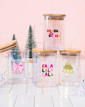 Load image into Gallery viewer, Pink Bow Square Glass Cup