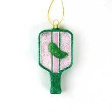 Load image into Gallery viewer, 8 Oak Lane - Pickleball Paddle Glass Christmas Ornament