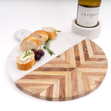 Load image into Gallery viewer, Marble & Wood Round Serving Board