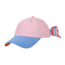 Load image into Gallery viewer, Big Bow Energy Hat - Pink & Blue with Striped Bow