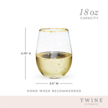 Load image into Gallery viewer, Starlight Gold-Accented Stemless Wine Glasses - Set of 2