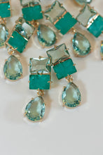 Load image into Gallery viewer, Amalfi Turquoise Ombre Gem Drop Statement Earrings