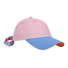Load image into Gallery viewer, Big Bow Energy Hat - Pink & Blue with Striped Bow