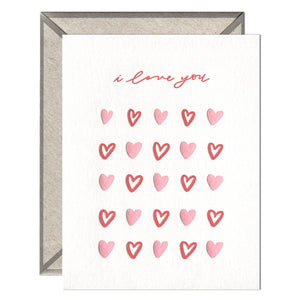 I Love You Hearts - Love card