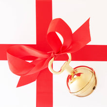 Load image into Gallery viewer, Gold Plated Metal Jingle Bell Bottle Opener with Ribbon
