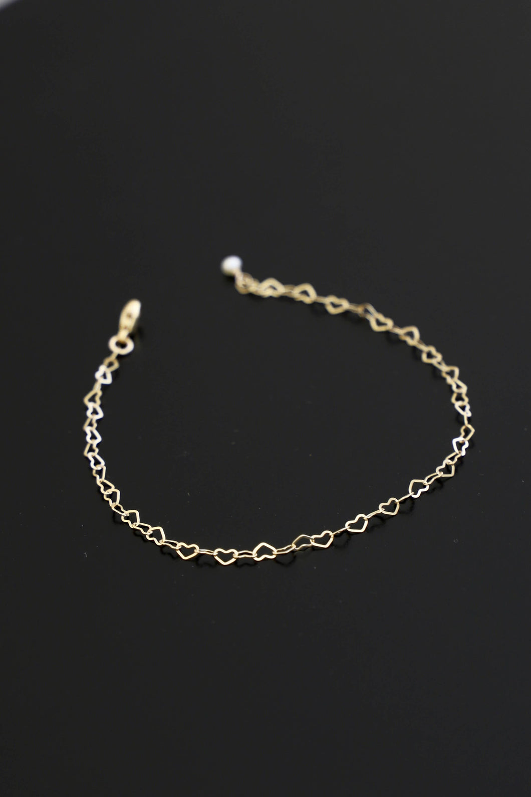 Heart Chain Bracelet: Gold Filled