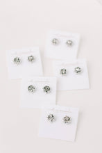 Load image into Gallery viewer, Silver Christmas Present Bow Holiday Earrings
