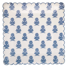 Load image into Gallery viewer, Blue Flower Block Print 10" Plate
