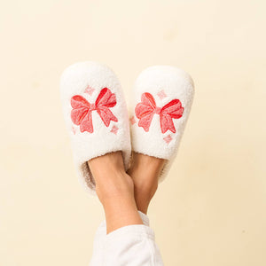 Fuzzy Slippers - Bows