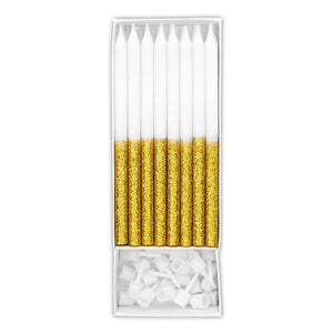 Birthday Candles - Gold Glitter Dip