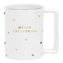 Load image into Gallery viewer, Gold Foil Ceramic Organic Mug - Merry Everything Hearts

