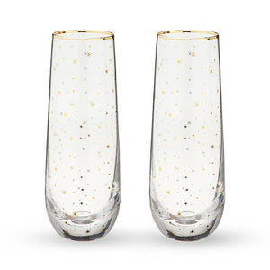 Starlight Stemless Champagne Flute Set