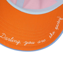 Load image into Gallery viewer, Big Bow Energy Hat - Pink &amp; Blue with Striped Bow
