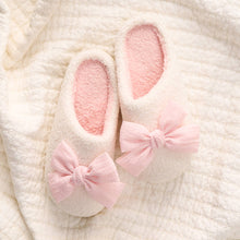 Load image into Gallery viewer, Fuzzy Slippers - Betty Bow Blush S/M
