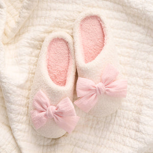 Fuzzy Slippers - Betty Bow Blush S/M