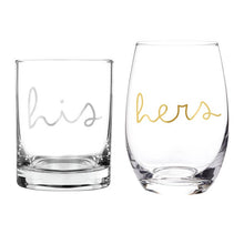Load image into Gallery viewer, Glassware Set - His/Hers
