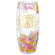 Load image into Gallery viewer, Happy Birthday Confetti Double-Wall Champagne Glass
