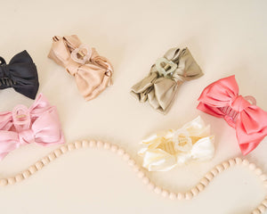 Satin Bow Claw Clip - Blush