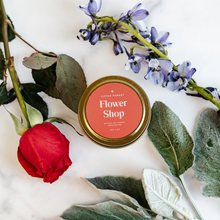 Load image into Gallery viewer, Flower Shop Soy Candle - 4oz Gold Tin
