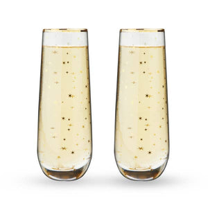 Starlight Stemless Champagne Flute Set