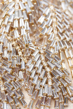 Load image into Gallery viewer, Crystal Waterfall Maxi Tassel Holiday Statement Earrings
