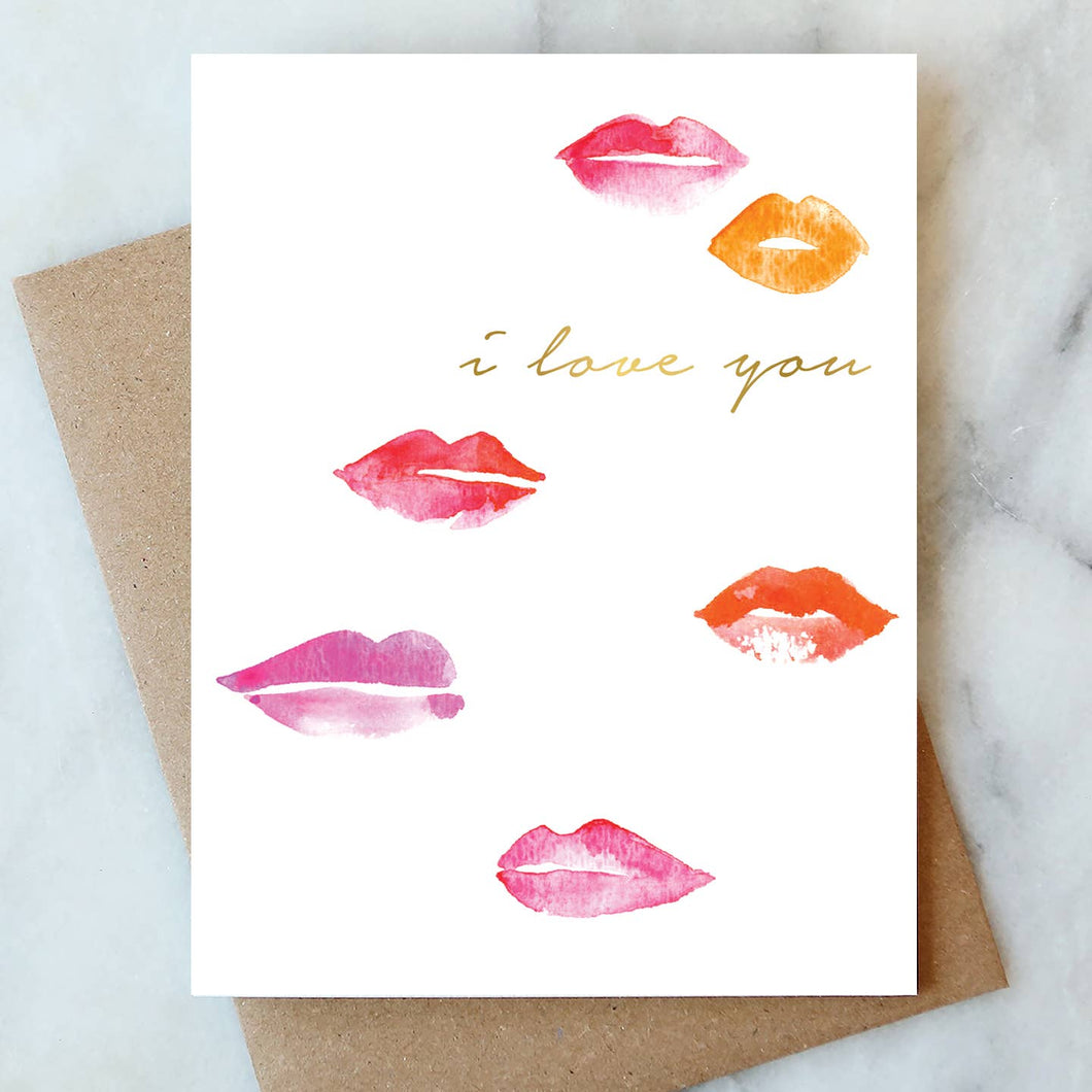 Lips I Love You Greeting Card