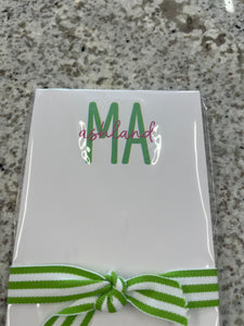 Ashland Green and Pink Skinnie Notepad