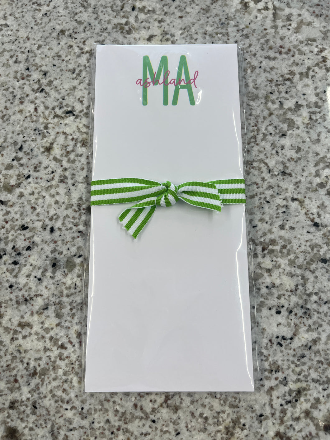 Ashland Green and Pink Skinnie Notepad