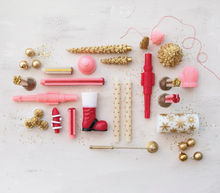 Load image into Gallery viewer, Unscented Present Shaped Taper Candles in Box, Pink &amp; Red, Set of 2
