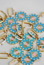 Load image into Gallery viewer, Blue Capri Tile Enamel Charm Statement Earrings

