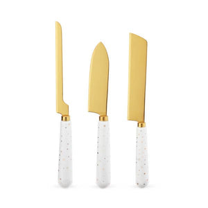 Starlight Gold-Plated Star-Patterned Cheese Knives - Set of 3