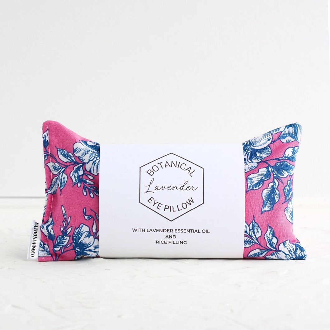 Lavender and Rice Weighted Eye Mask Pillow - Hot Pink and Blue