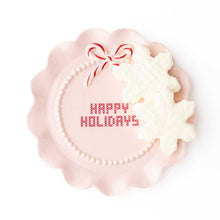 Load image into Gallery viewer, 8 Oak Lane - Happy Holidays Blush Pink Ceramic Dessert Plate
