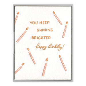 Shining Brighter Birthday Card