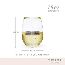 Load image into Gallery viewer, Starlight Gold-Accented Stemless Wine Glasses - Set of 2
