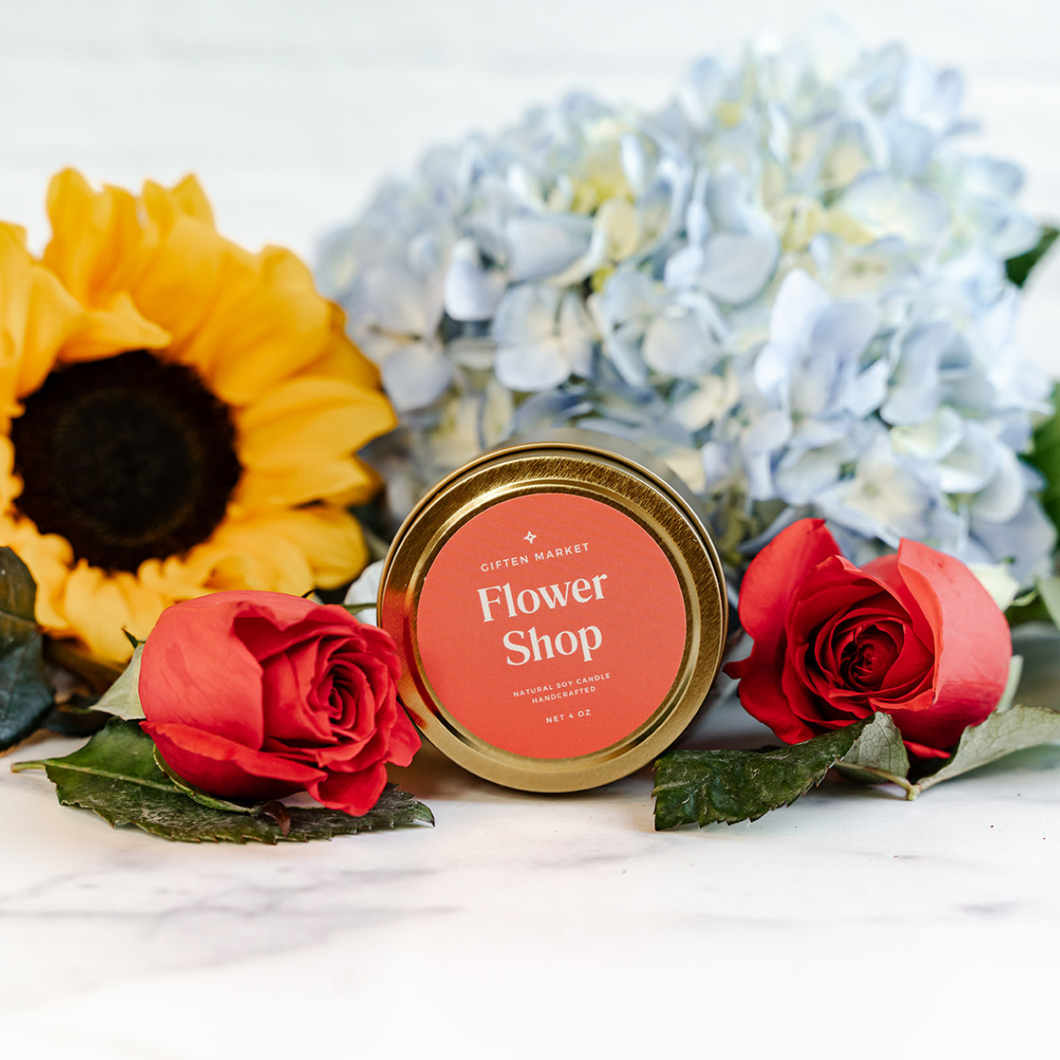 Flower Shop Soy Candle - 4oz Gold Tin