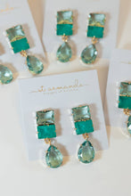 Load image into Gallery viewer, Amalfi Turquoise Ombre Gem Drop Statement Earrings
