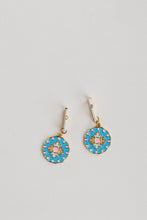 Load image into Gallery viewer, Blue Capri Tile Enamel Charm Statement Earrings
