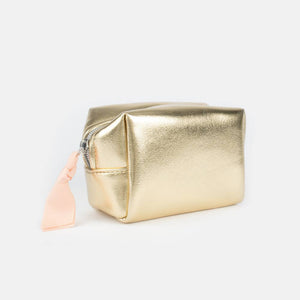 Gold Mini Cube Cosmetic Bag