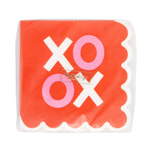 Load image into Gallery viewer, Scalloped XOXO Cocktail Napkin
